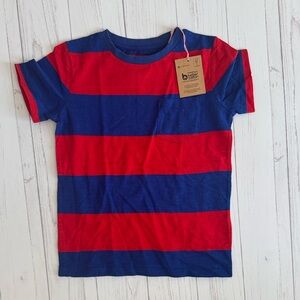 NWT Mini Boden Red and Blue Striped Kids Tee